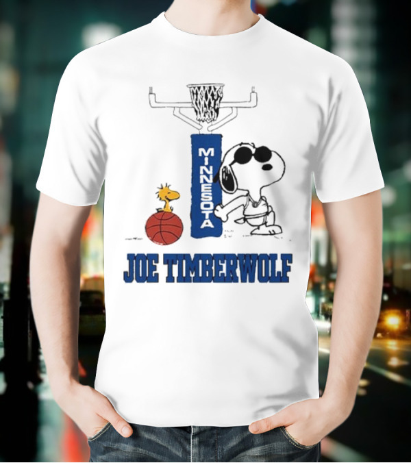 Snoopy Joe Cool Minnesota Timberwolf Basketball T-Shirt