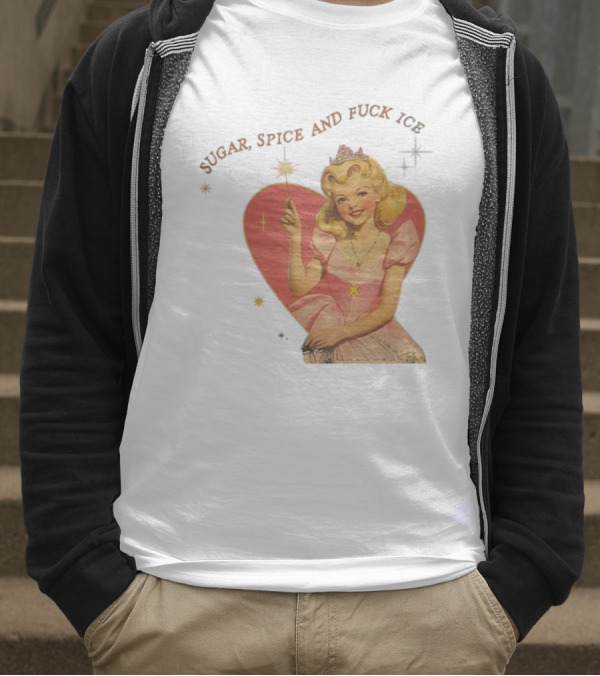 Sugar Spice And Fuck ICE Vintage Liberal Protest Retro Fairy Princess T-Shirt