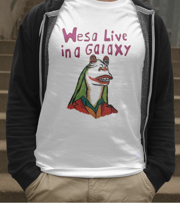 Wesa Live In A Galaxy Alien Cartoon Style T-Shirt
