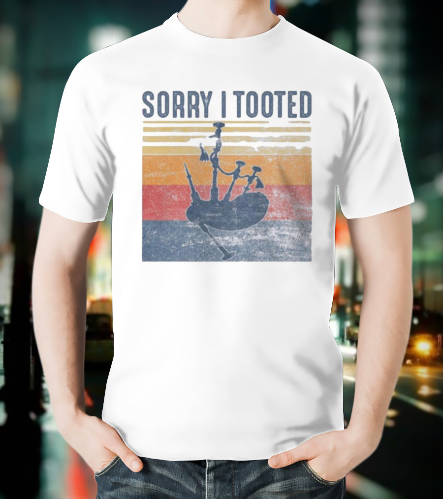 Sorry I Tooted Bagpipe Vintage Retro Stripes T-Shirt
