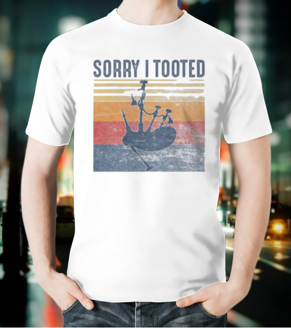 Sorry I Tooted Bagpipe Vintage Retro Stripes T-Shirt