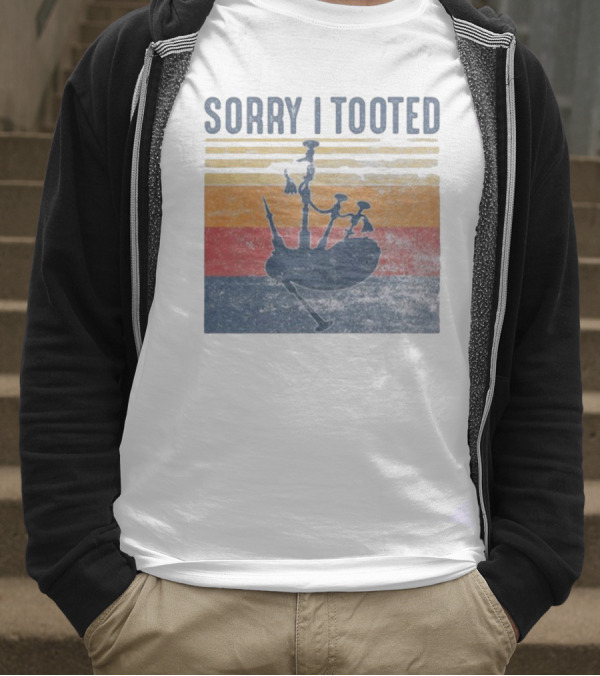 Sorry I Tooted Bagpipe Vintage Retro Stripes T-Shirt