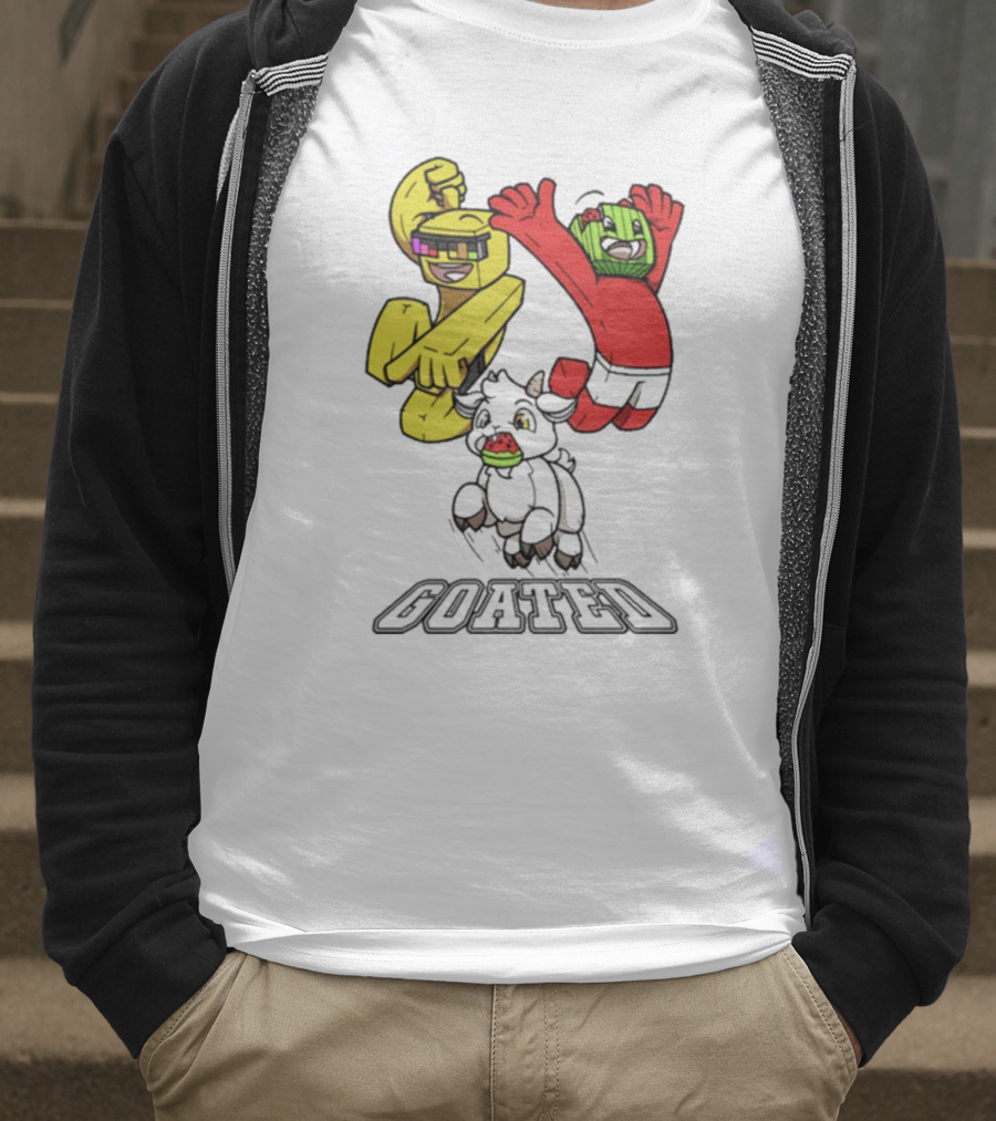 Sunny And Melon Goated Dance Characters With Sunglasses And Watermelon Head T-Shirt