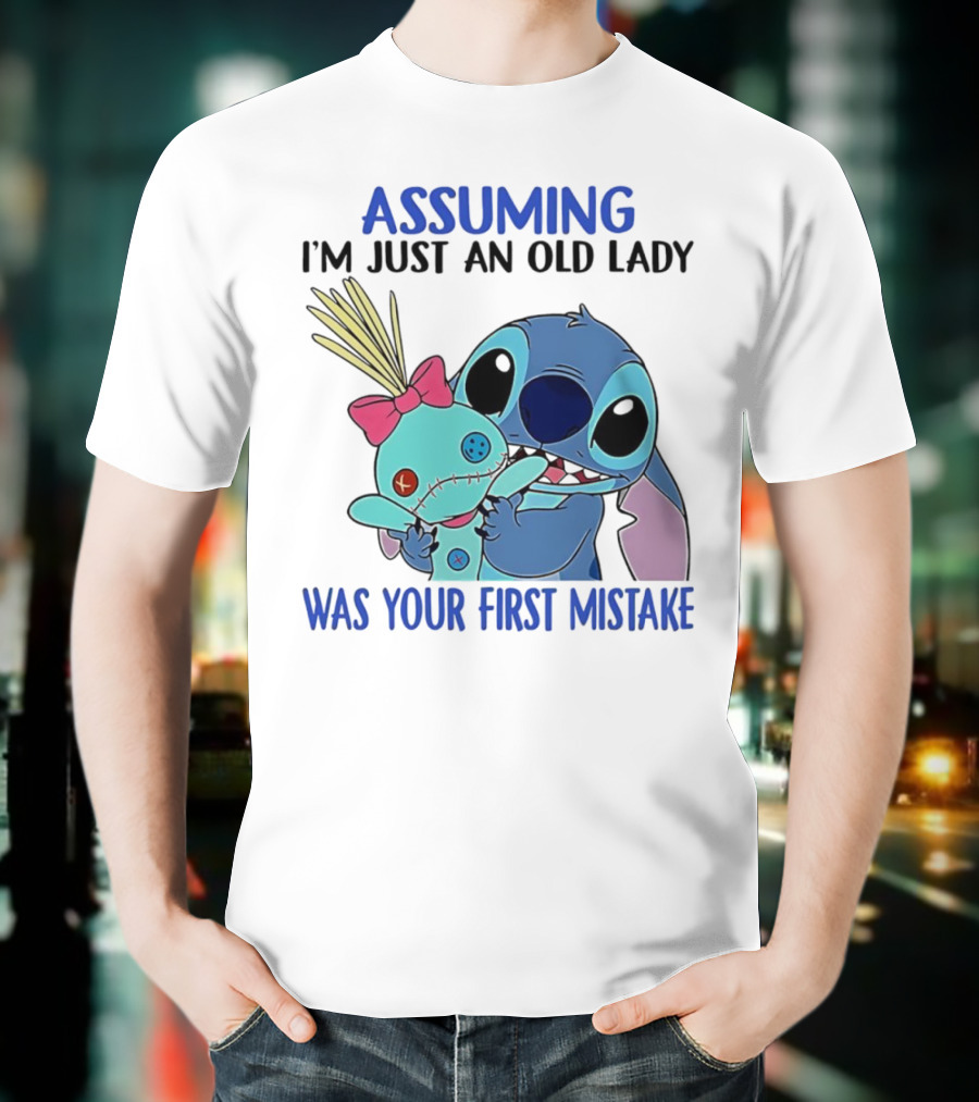 Assuming I'm Just An Old Lady Was Your First Mistake Stitch Holding Voodoo Doll T-Shirt