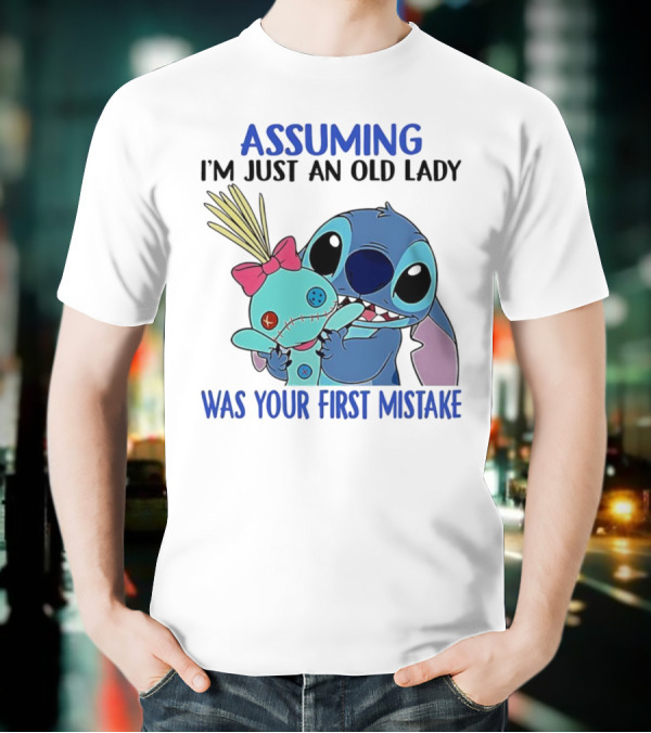 Assuming I'm Just An Old Lady Was Your First Mistake Stitch Holding Voodoo Doll T-Shirt