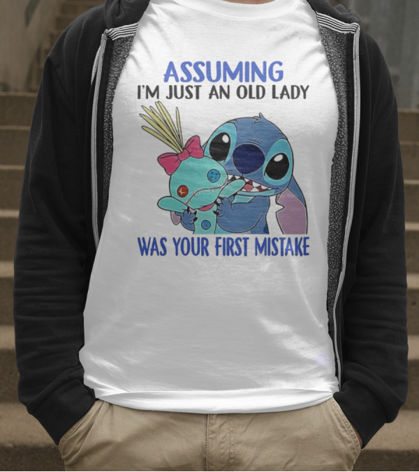 Assuming I'm Just An Old Lady Was Your First Mistake Stitch Holding Voodoo Doll T-Shirt