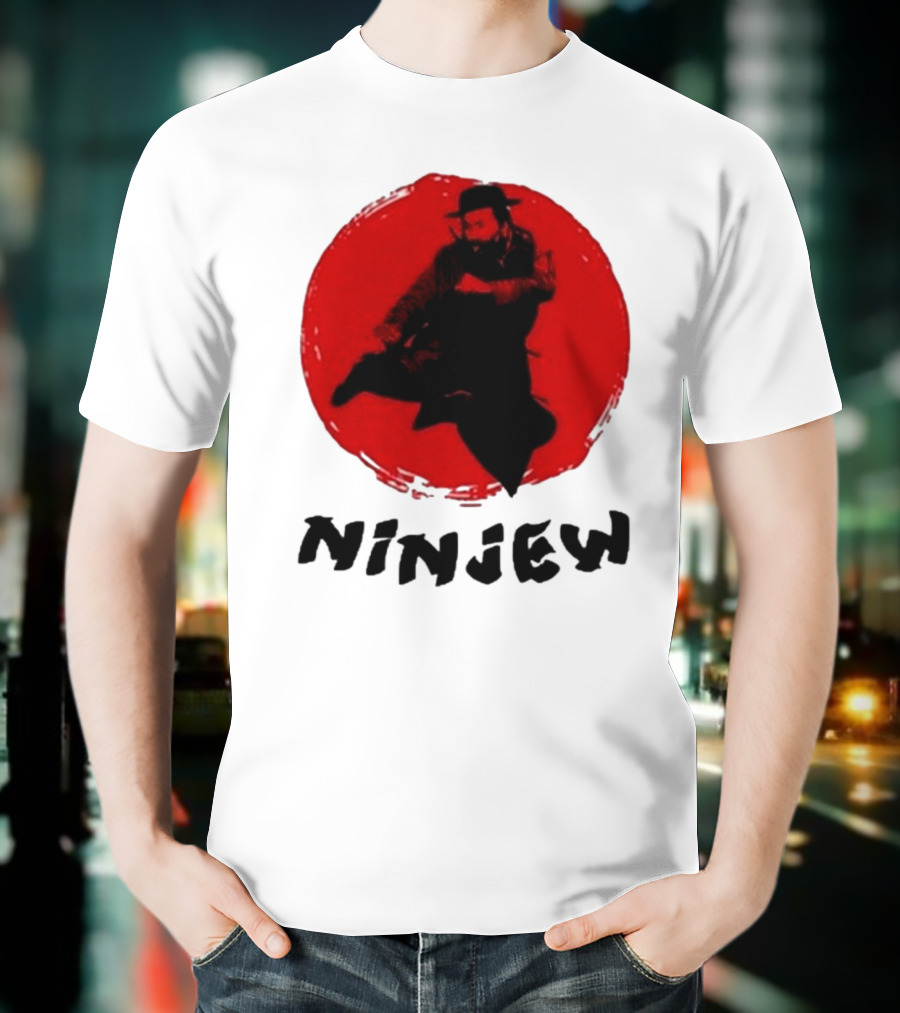 Ninjew Red Circle Kick Martial Arts Style T-Shirt