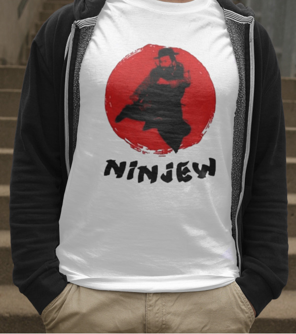 Ninjew Red Circle Kick Martial Arts Style T-Shirt