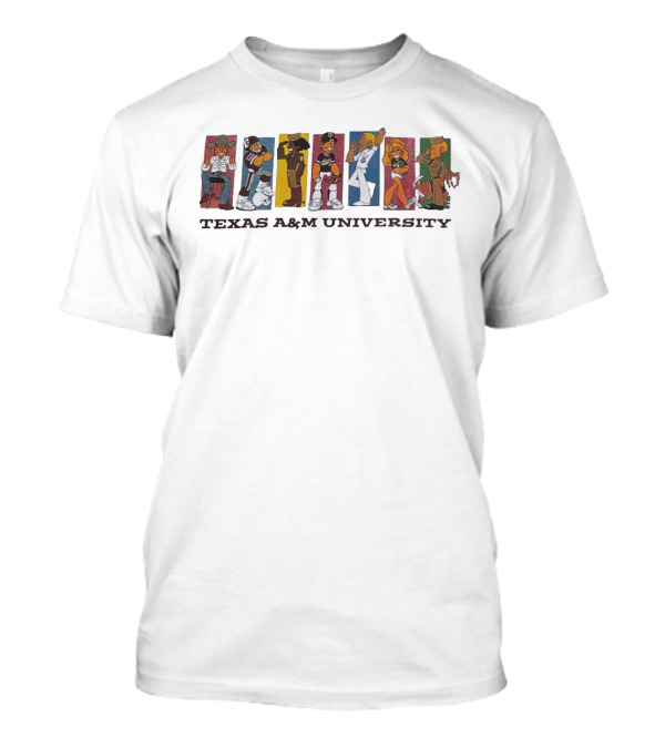 Texas A&M University Diverse Characters Vintage Comic Style T-Shirt