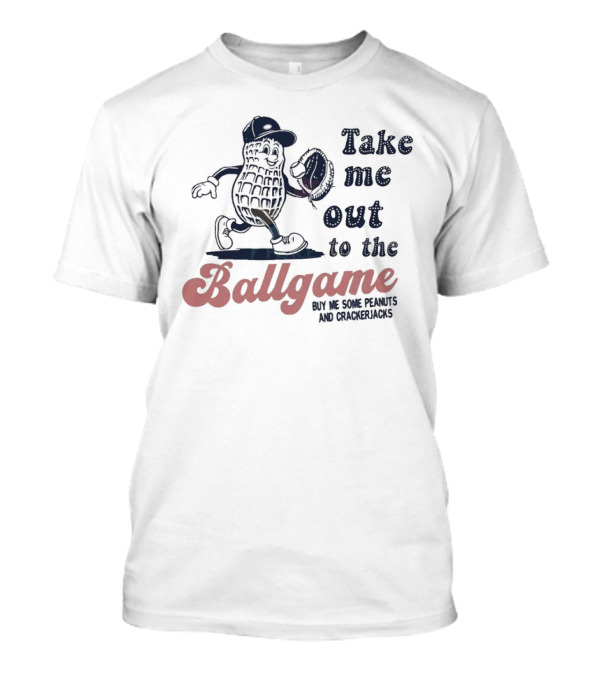 Take Me Out To The Ballgame Mr. Peanut With Baseball Glove T-Shirt