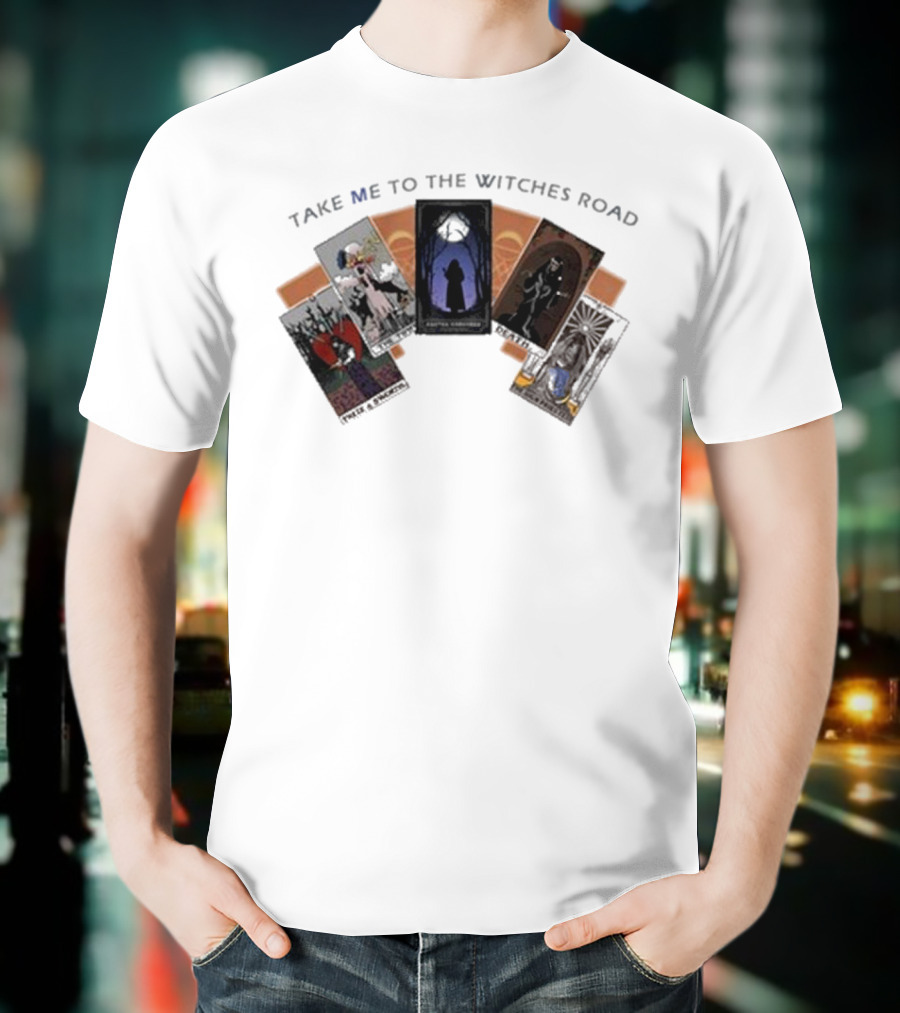 Take Me To The Witches Road Tarot Card Collection With Mystical Figures T-Shirt