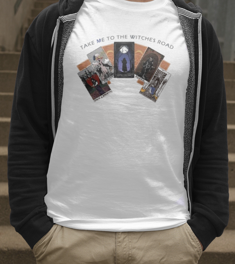 Take Me To The Witches Road Tarot Card Collection With Mystical Figures T-Shirt