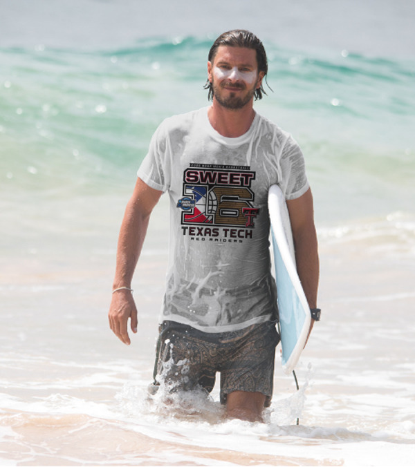 Texas Tech Basketball Sweet 16 Above The Rim 2025 Grey Tri-Blend T-Shirt