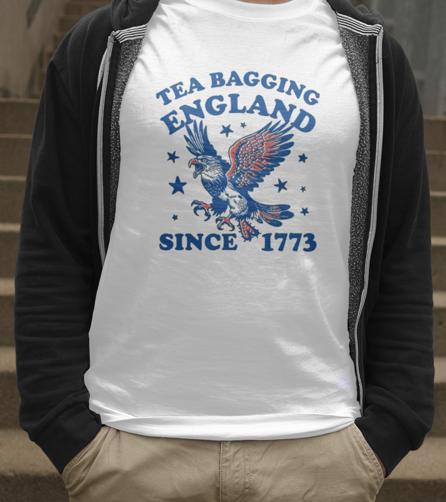 Tea Bagging England Since 1773 Bald Eagle And Stars T-Shirt