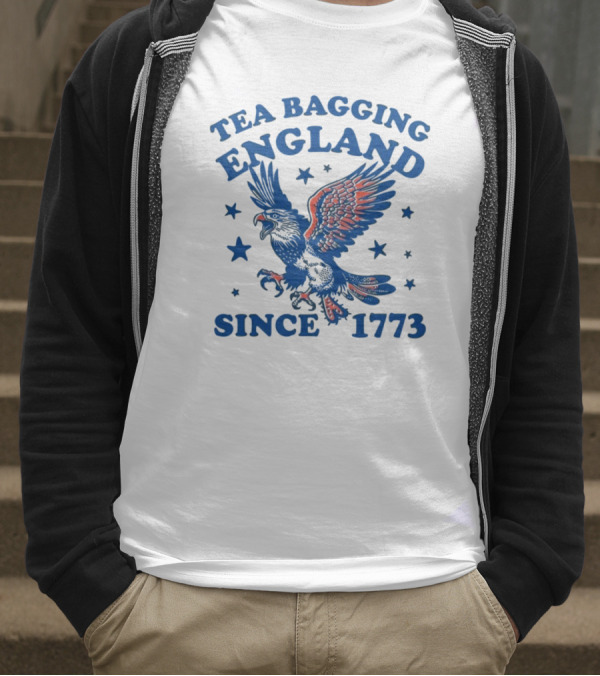 Tea Bagging England Since 1773 Bald Eagle And Stars T-Shirt