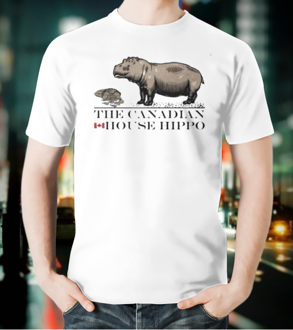 Canadian House Hippo With Turtle And Leaf Icon T-Shirt