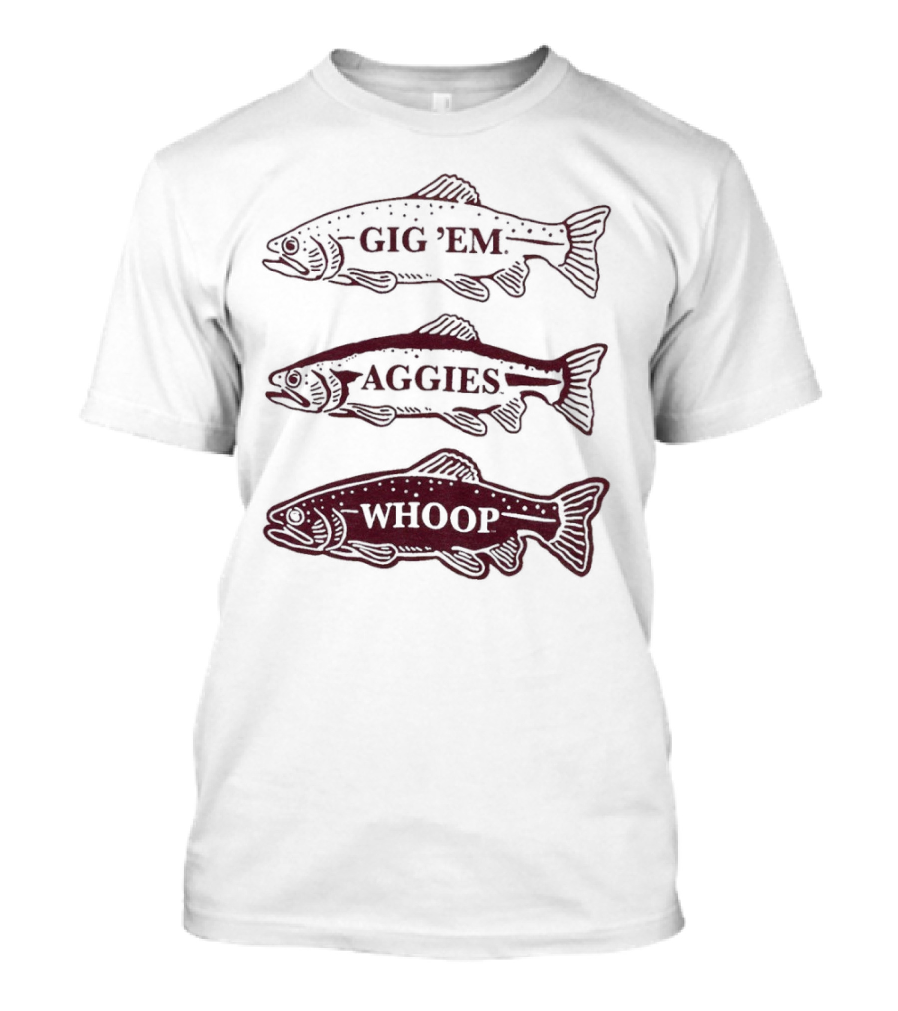 Texas A&M Aggies Gig 'Em Whoop Fish Trio T-Shirt