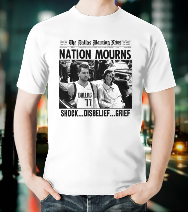 The Dallas Morning News Nation Mourns Shock Disbelief Grief Basketball Player And Smiling Woman T-Shirt