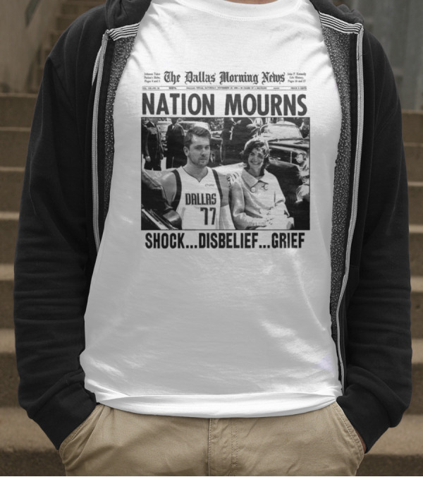 The Dallas Morning News Nation Mourns Shock Disbelief Grief Basketball Player And Smiling Woman T-Shirt