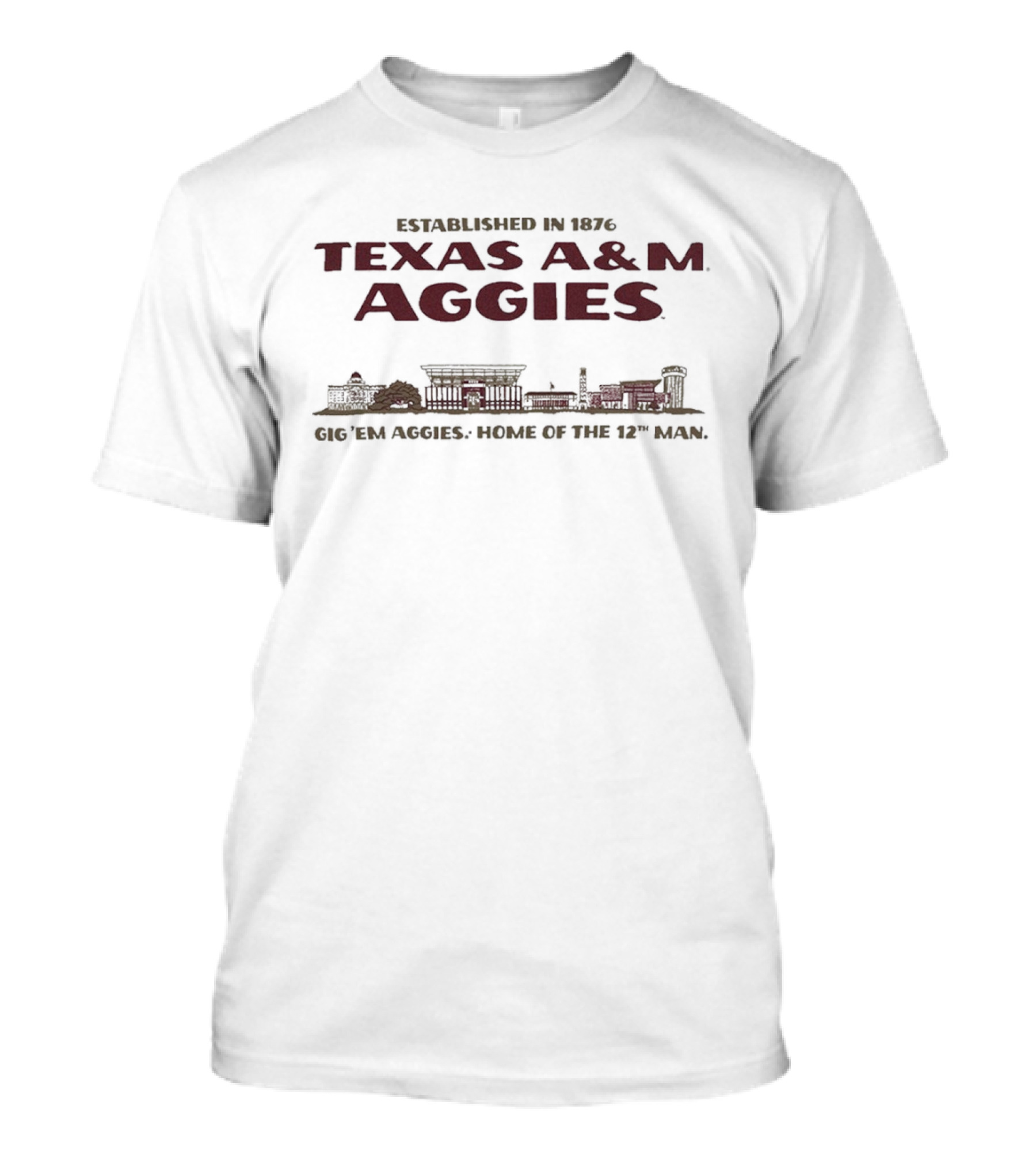 Texas A&M Aggies Established 1876 Gig 'Em Aggies Home Of The 12th Man T-Shirt