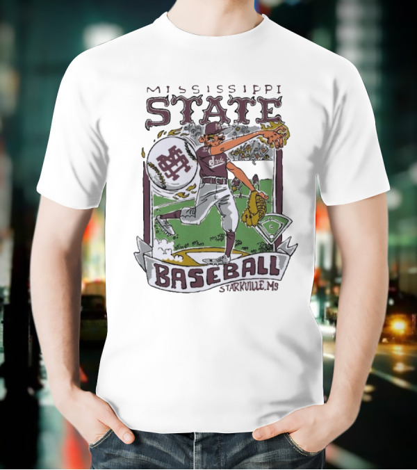 Mississippi State Baseball Starkville MS Wonky Cards T-Shirt