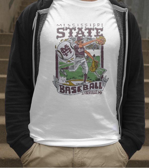 Mississippi State Baseball Starkville MS Wonky Cards T-Shirt