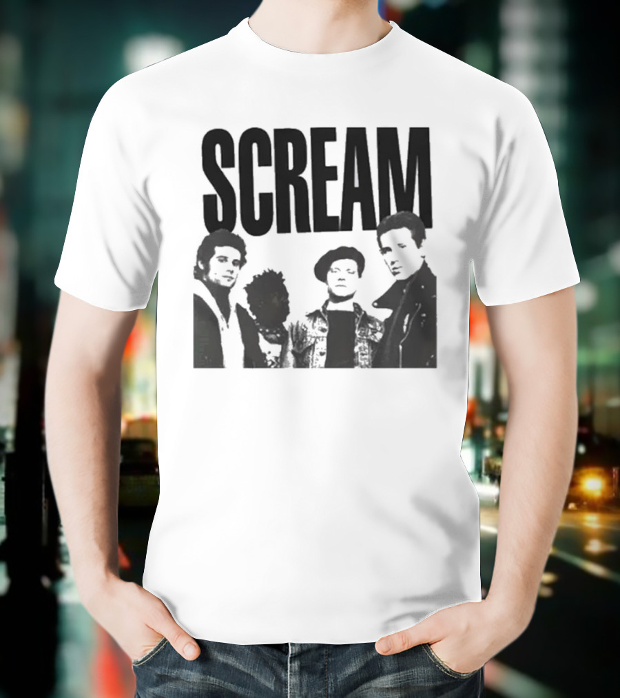 SCREAM Logo With Cartoon Band Graphic T-Shirt