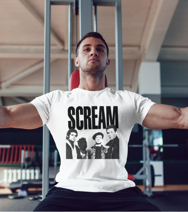 SCREAM Logo With Cartoon Band Graphic T-Shirt