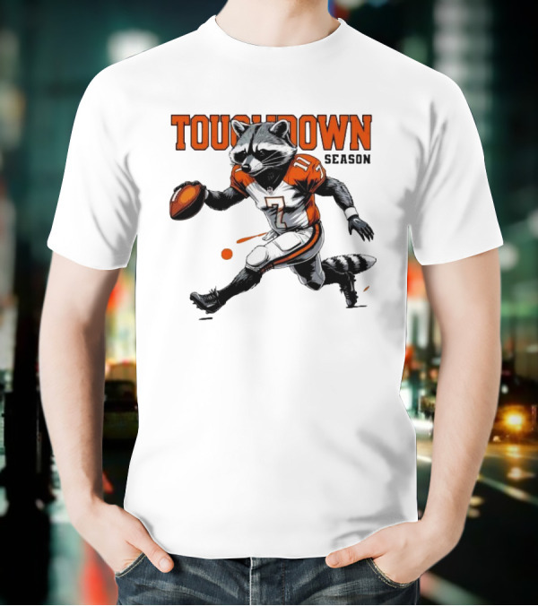 Touchdown Season Raccoon Football Fun T-Shirt