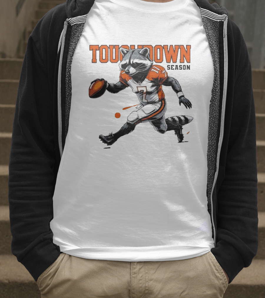 Touchdown Season Raccoon Football Fun T-Shirt