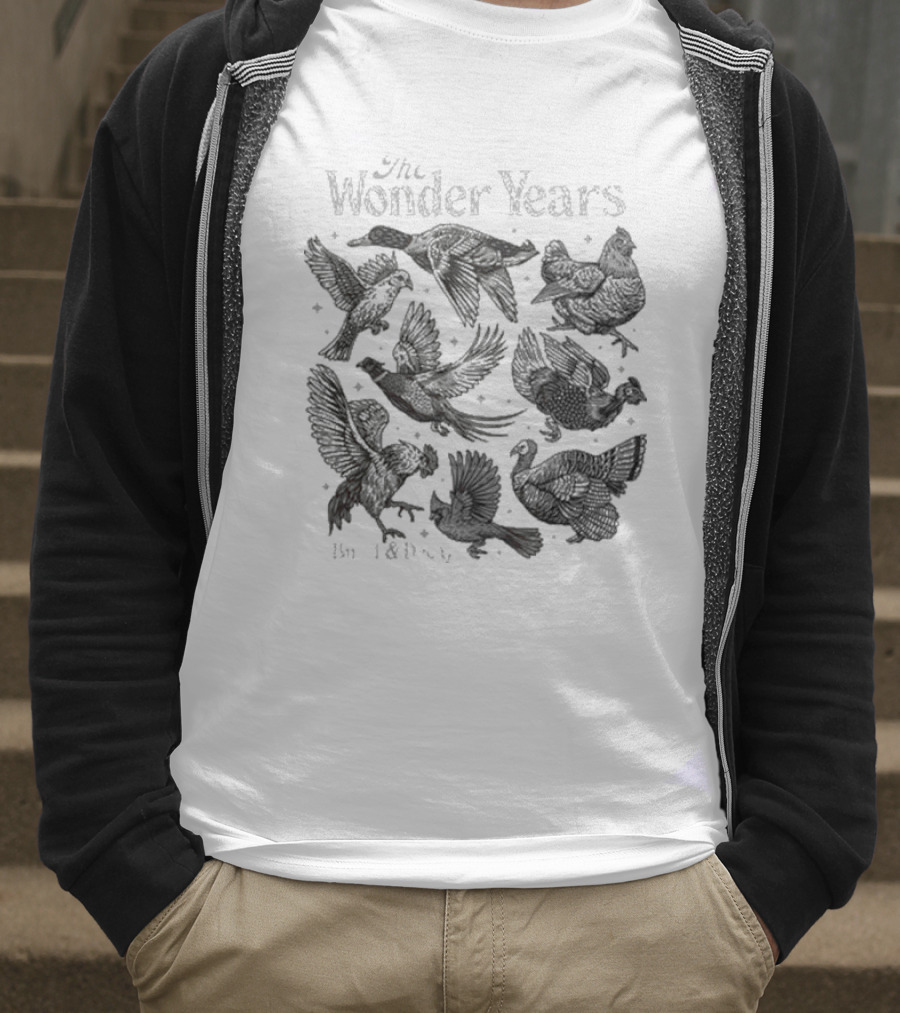 The Wonder Years Burst And Decay Bird Collage Falling Leaves T-Shirt