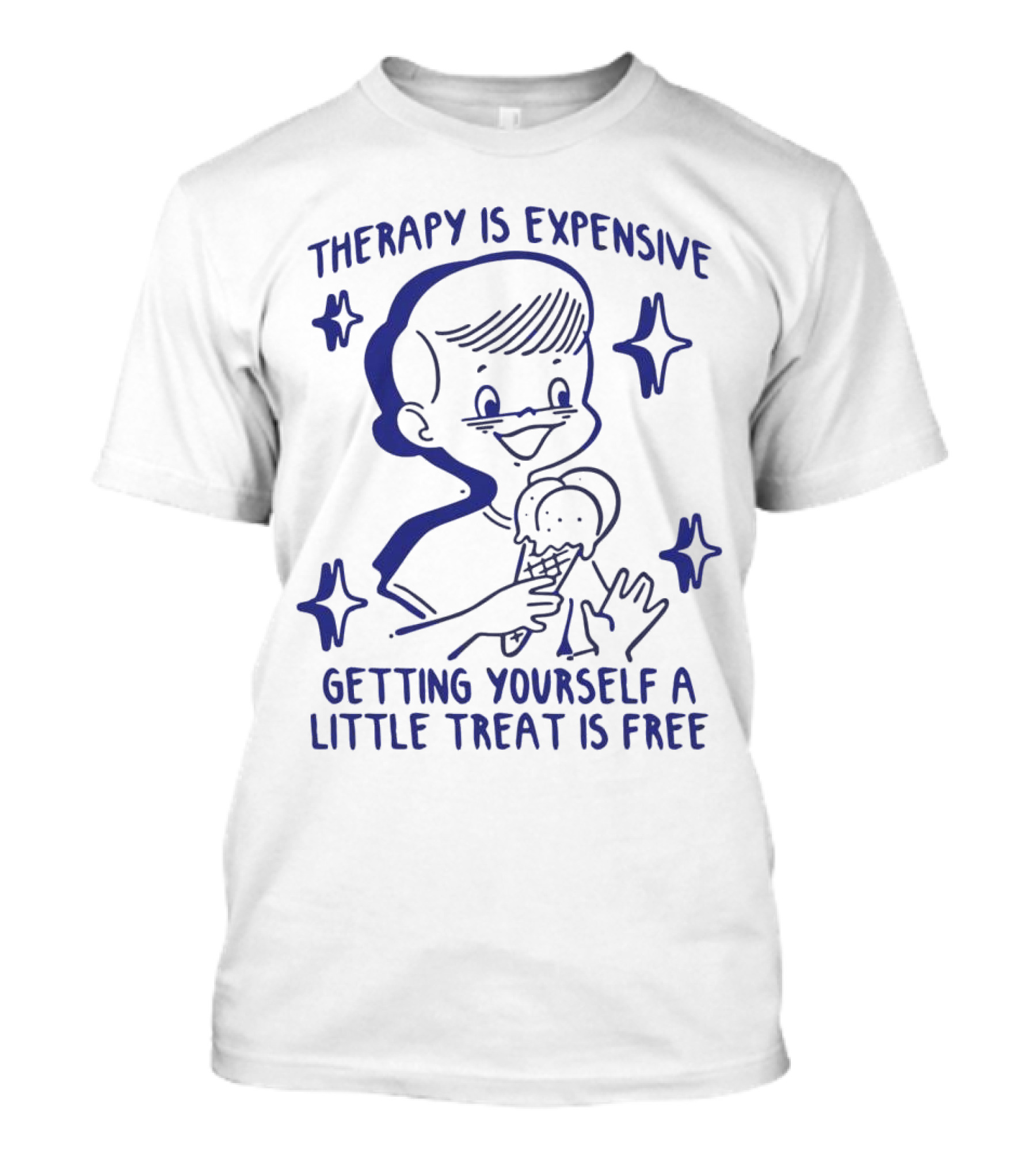 Therapy Is Expensive Getting Yourself A Little Treat Is Free Nostalgic Ice Cream Boy T-Shirt