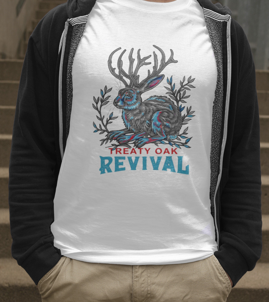 Treaty Oak Revival Jack Rabbit Psychedelic Colorful Illustration T-Shirt