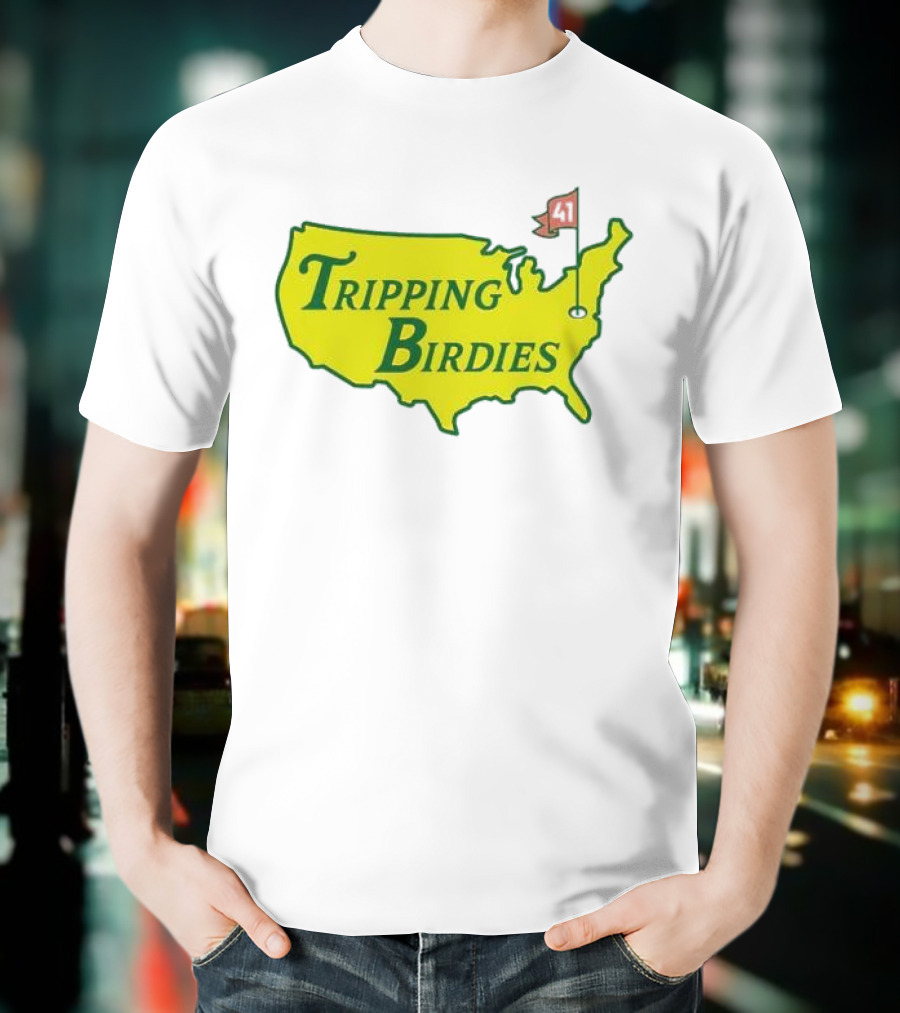 Tripping Birdies USA Map Masters Golf Flag 41 T-Shirt