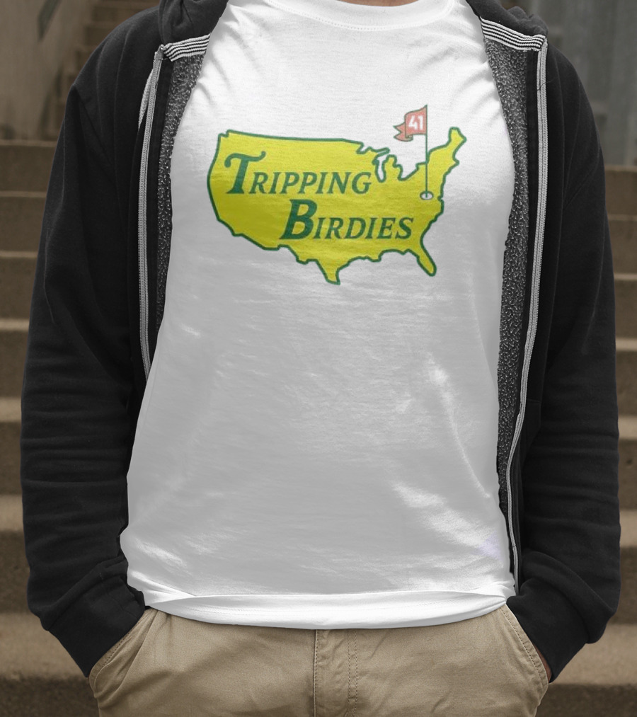 Tripping Birdies USA Map Masters Golf Flag 41 T-Shirt