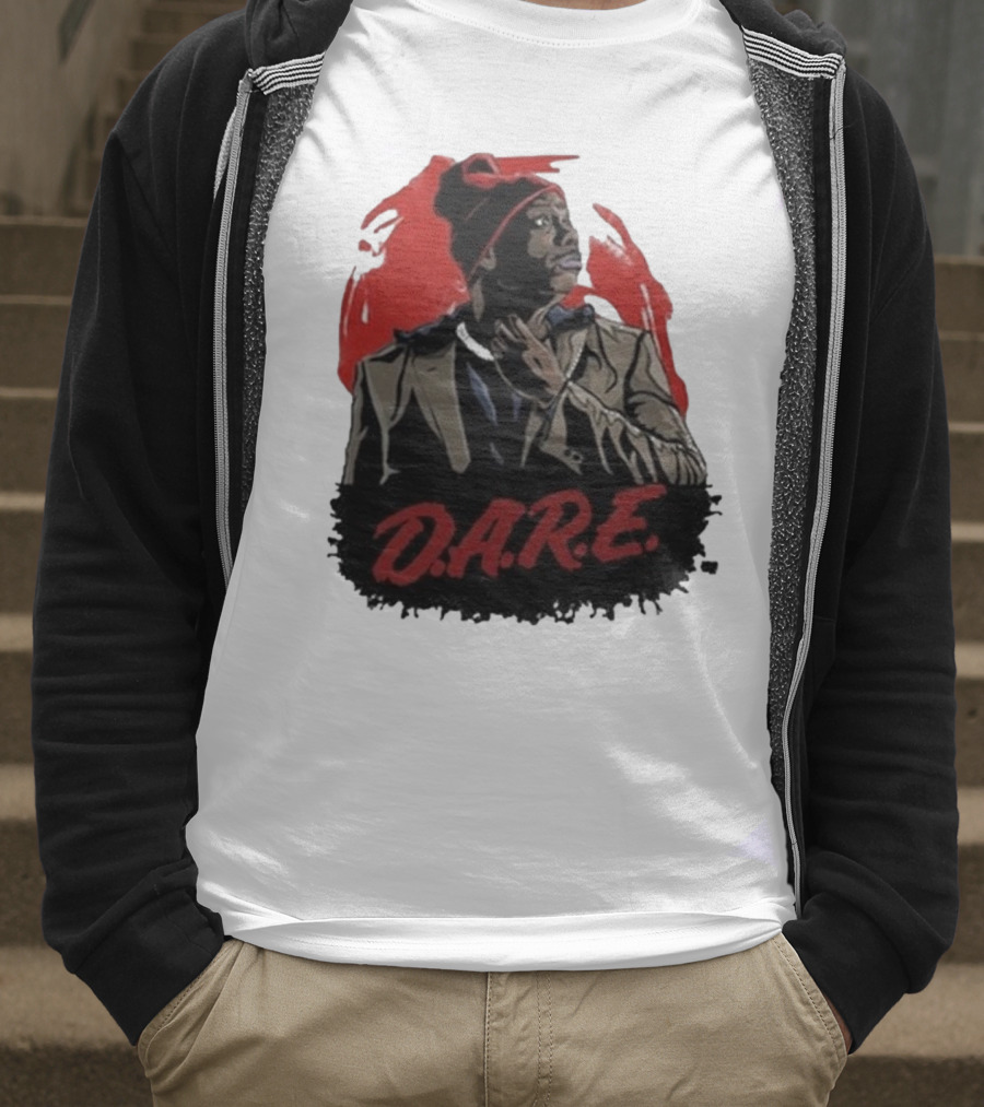 Tyrone D.A.R.E. Red Jacket Beanie Mock Hilarious Character Style T-Shirt
