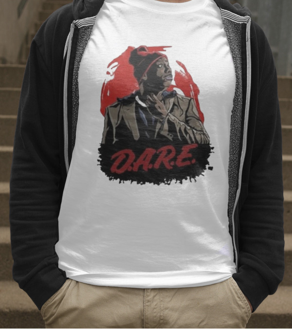 Tyrone D.A.R.E. Red Jacket Beanie Mock Hilarious Character Style T-Shirt