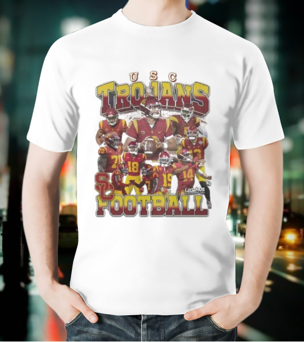 USC Trojans Football Legends Heavy Weight Players Collection T-Shirt