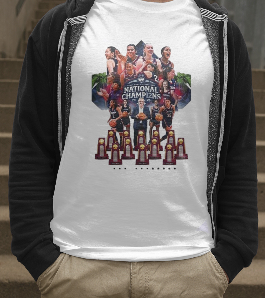 UConn Women's Basketball National Champ12ns 2025 NCAA 12th Title Celebration T-Shirt