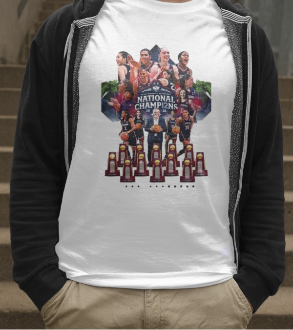 UConn Women's Basketball National Champ12ns 2025 NCAA 12th Title Celebration T-Shirt