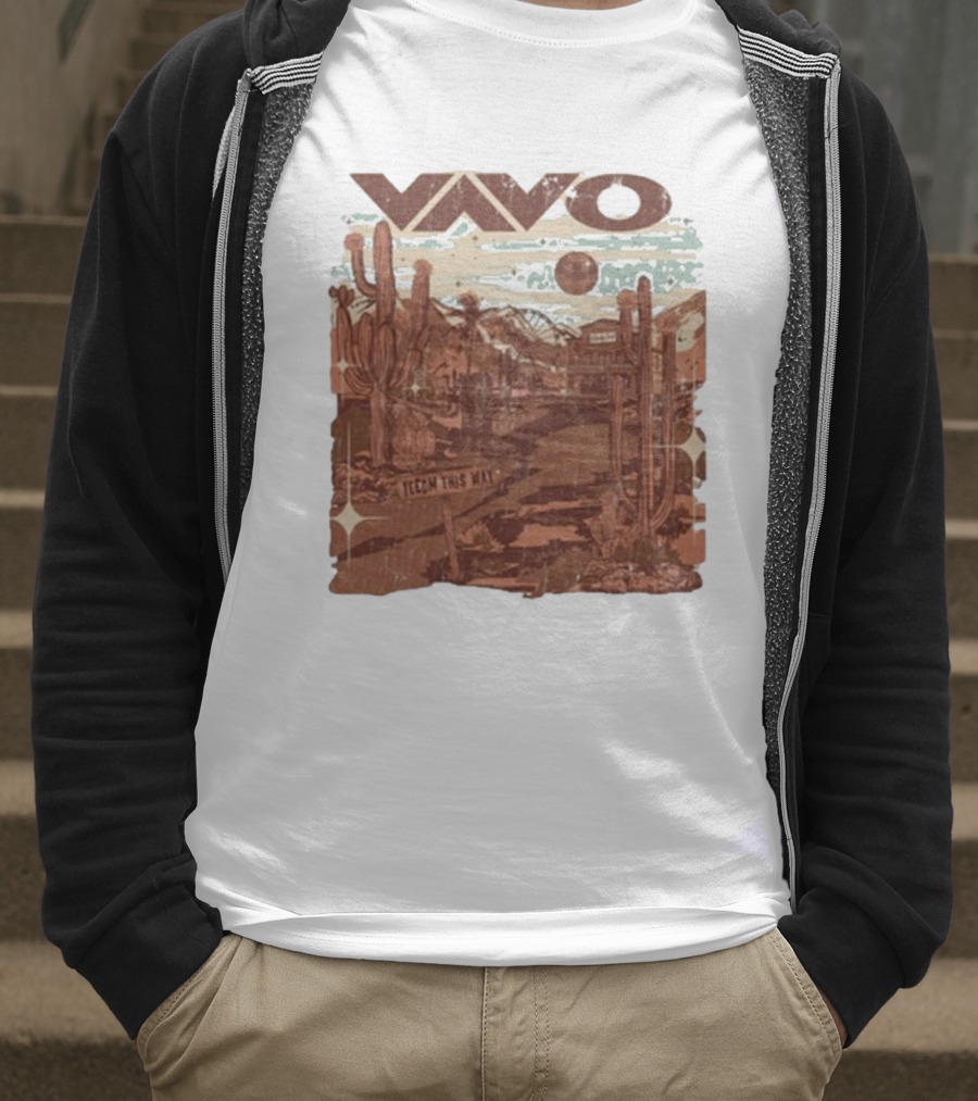 Vavo Cactus Desert Scene Neon Honky Tonk Midweight T-Shirt