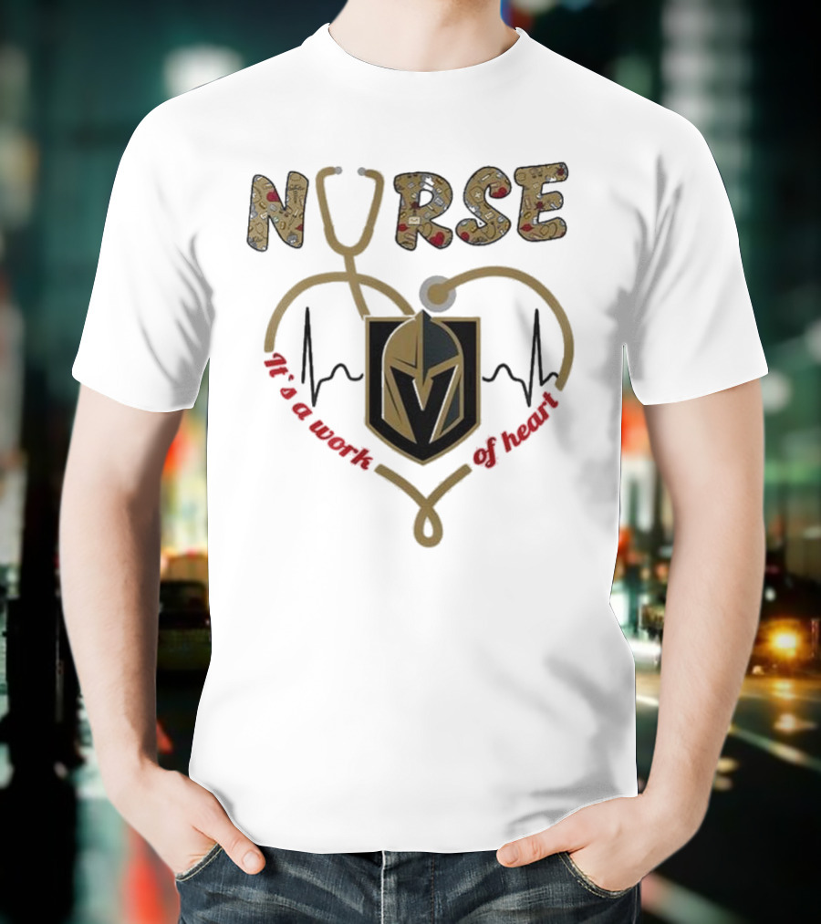 Vegas Golden Knights Nurse Heart Of Gold Appreciation Night 2025 T-Shirt