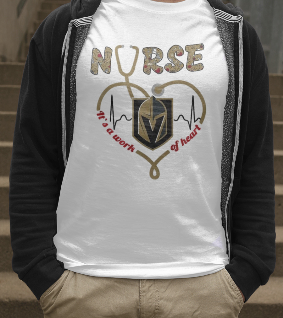 Vegas Golden Knights Nurse Heart Of Gold Appreciation Night 2025 T-Shirt