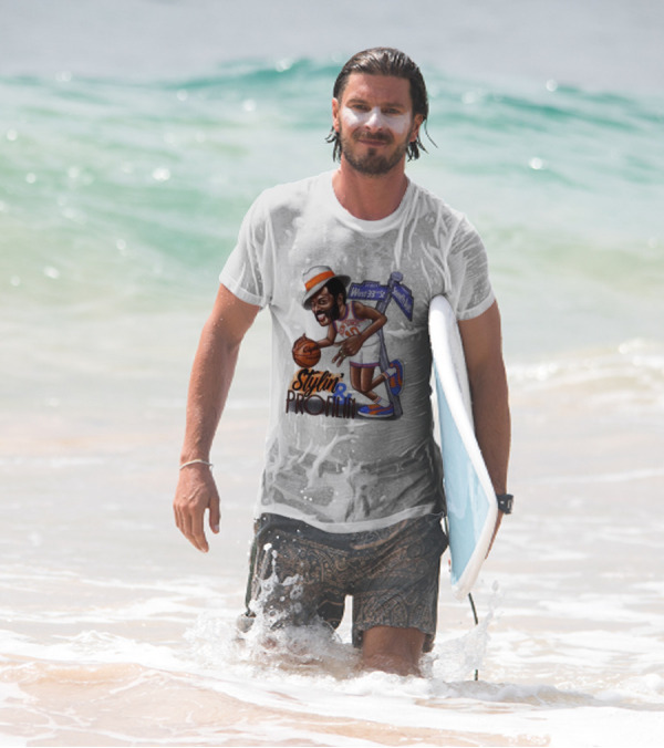 West 33rd St Seventh Ave Clyde Stylin Profilin New York Knicks Walt Frazier T-Shirt