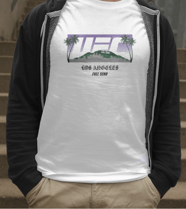 UFC Los Angeles Skyline With Palm Trees Blanc T-Shirt