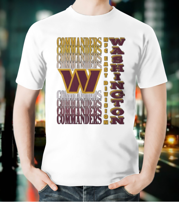 Washington Commanders NFC East Division W Logo Football Team T-Shirt