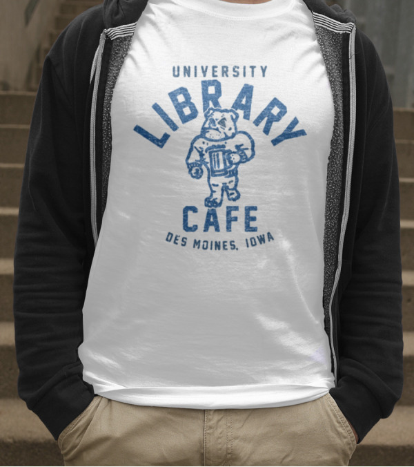 University Library Cafe Bulldog Des Moines Iowa T-Shirt