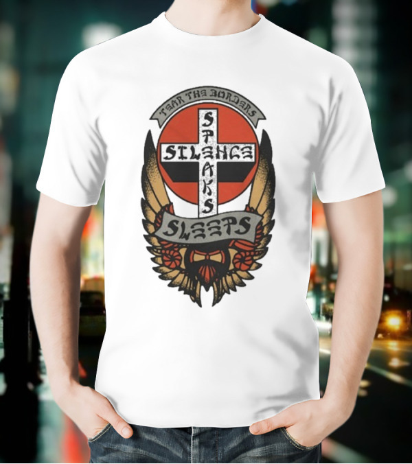 Tear The Borders Silence Speaks While She Sleeps Wings Cross Emblem T-Shirt