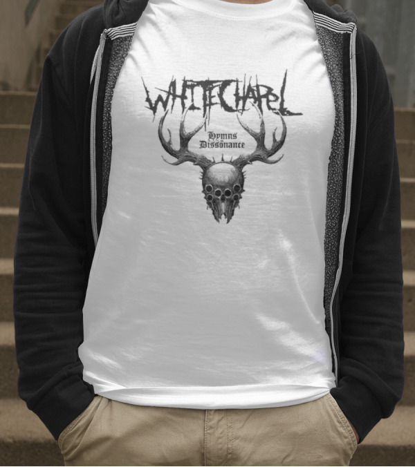 Whitechapel Dissonance Iced Brown Tie Dye Deer Skull Antlers T-Shirt