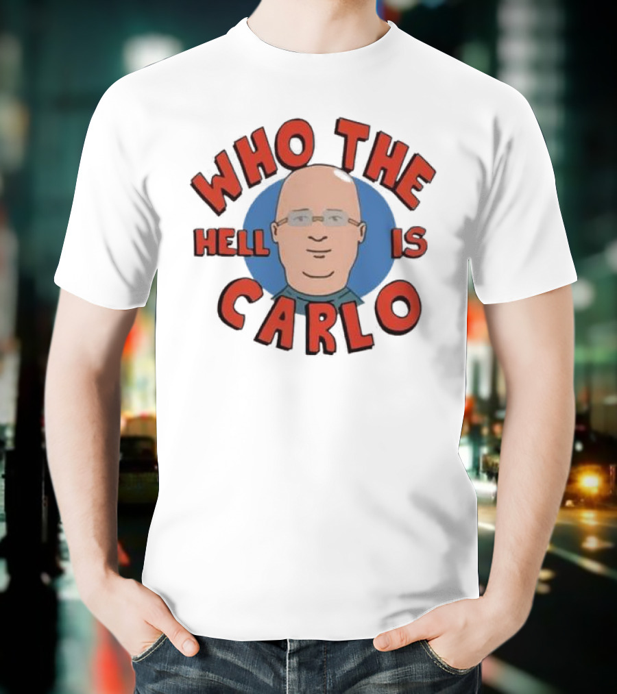Who The Hell Is Carlo Bald Cartoon Drawing T-Shirt